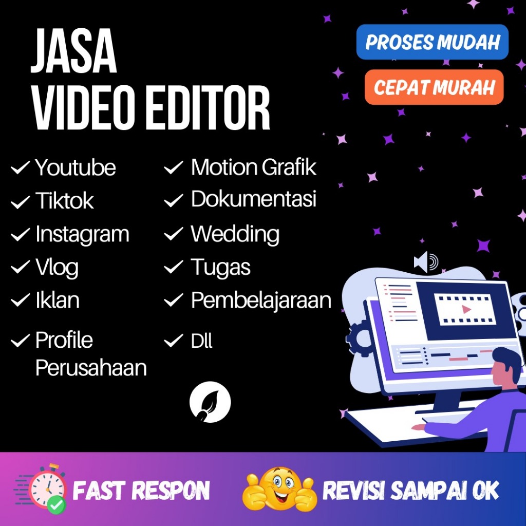 Jasa Video Editor Profesional – Youtube, Tiktok, Instagram, Vlog, Iklan, Dokumentasi, Wedding, Motio
