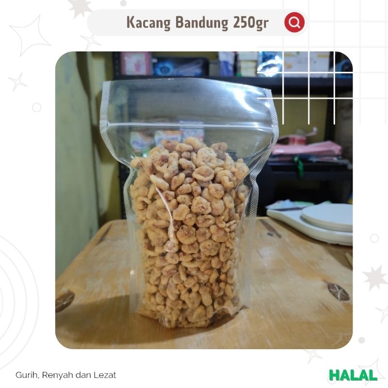 

Kacang Bandung Kemasan Refill 250 gram Cemilan Kacang Bandung Gurih dan Murah