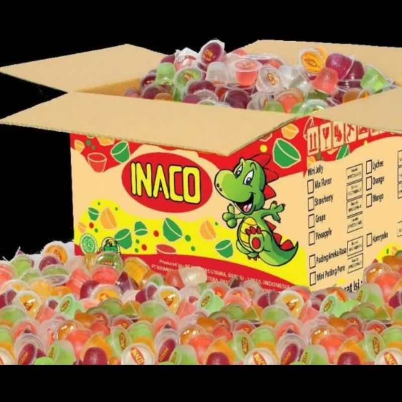 

JELLY INACO MIX FRUIT FREE PACKING KARDUS EXP 2026 / JELLY INACO KILOAN TANPA PEMANIS BUATAN / JELI PUDING INACO ANEKA RASA