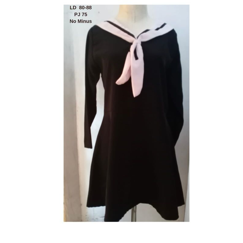 (READY) DRESS HITAM SAILOR WANITA (Buy 1 BONUS 2)