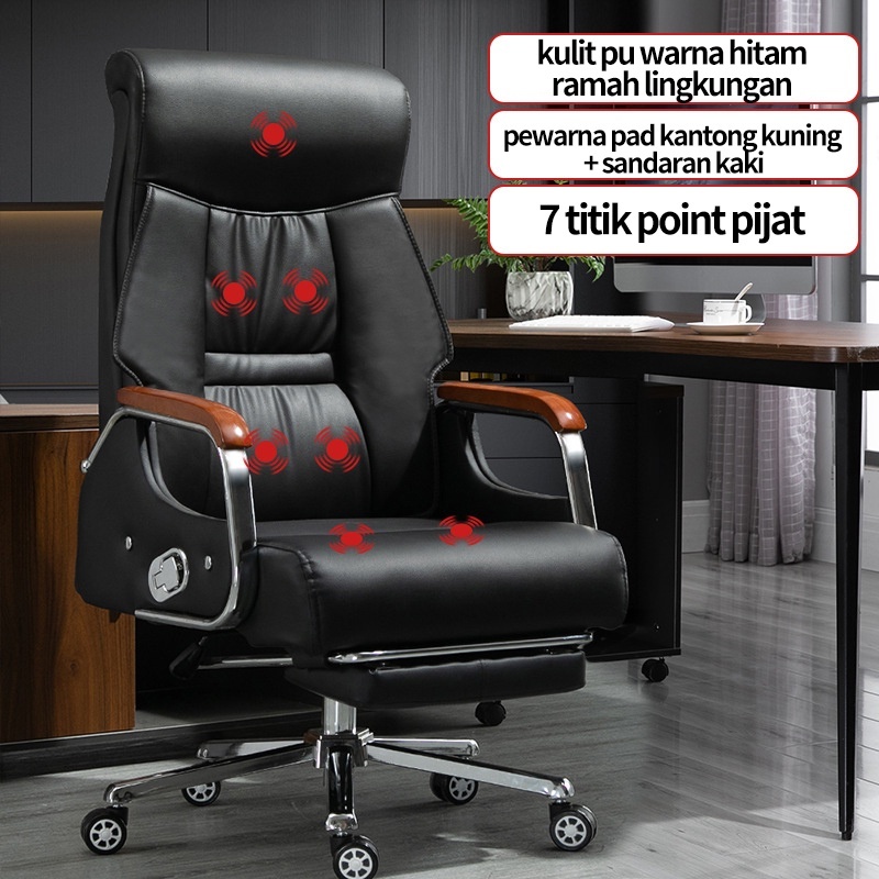 kursi kulit bos original kursi kantor berbaring kursi eksekutif pijat duduk lama dengan nyaman kursi