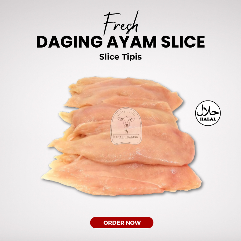 

Slice Dada Ayam Iris Tipis Fresh Halal 500gr