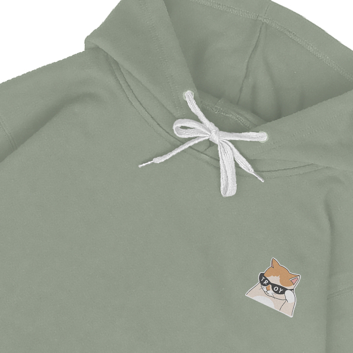 Troy Company Hoodie Sage Green Cat Eye - Hoodie Pria Wanita Hijau Sage KH 2817
