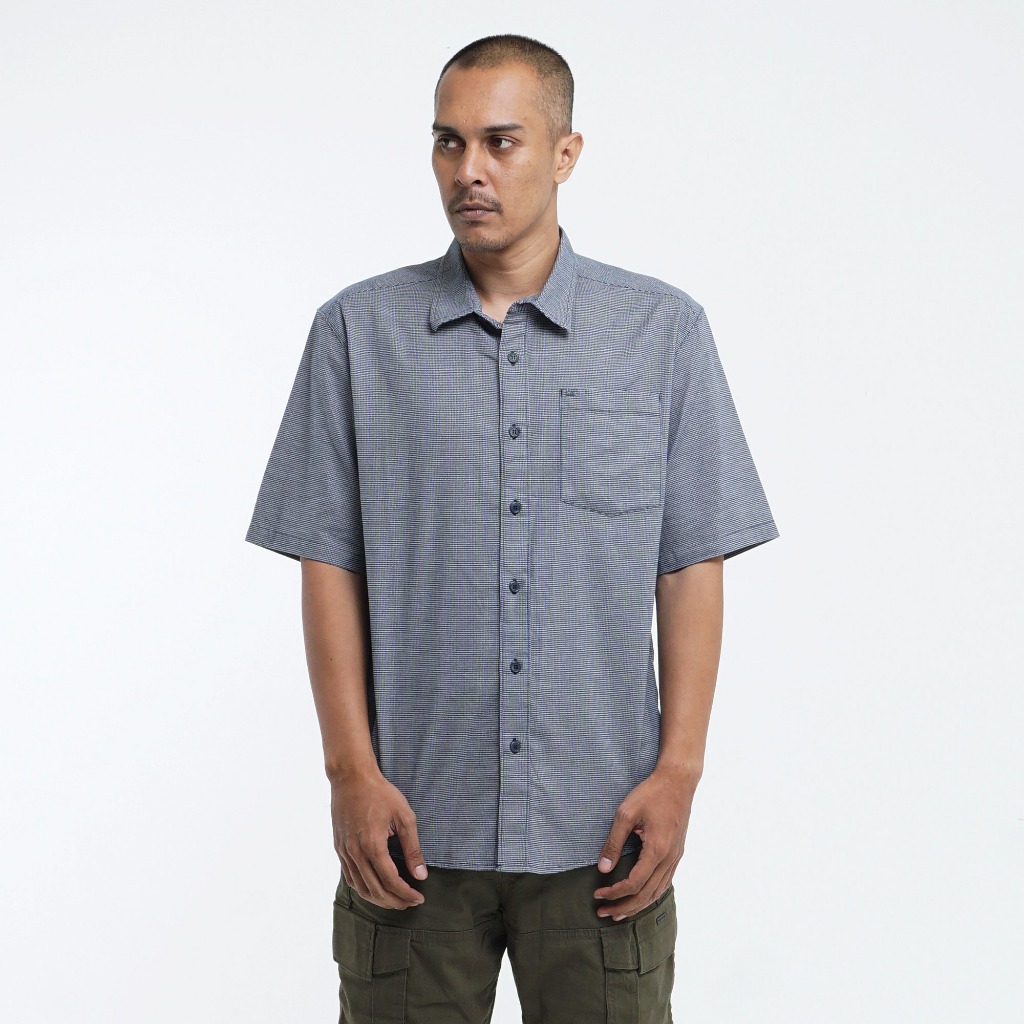 Kemeja Original MGEE - Kemeja Kasual Lengan Pendek Pria Original MGEE Alto CKKS 165 Navy