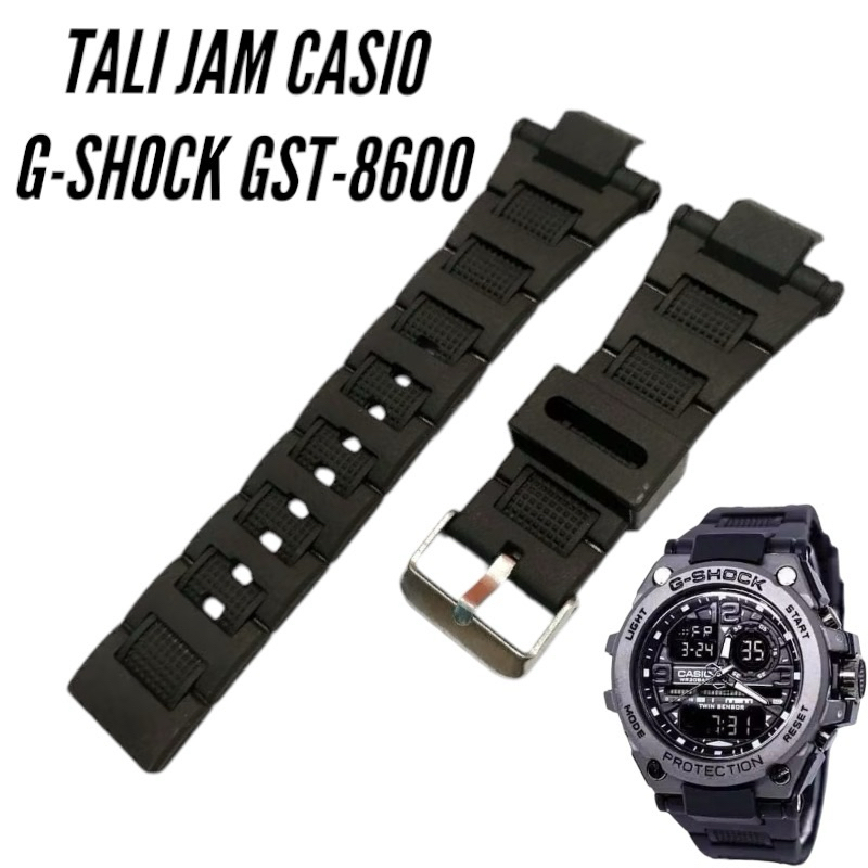Strap jam GST-8600 karet Strap tali jam Casio G-Shock GST8600 karet jam tangan ring besi