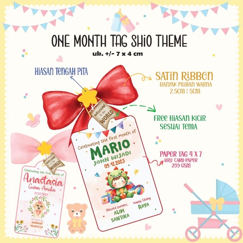 

HangTag 1 Bulanan anak set dengan pita