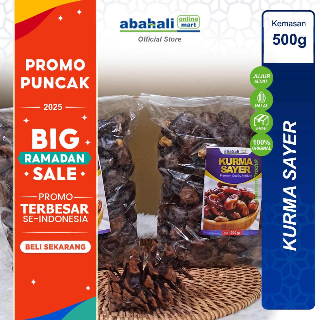 

Kurma Al Saad Naghal Asli Dubai Untuk Buka Puasa Lonjong 500gr Manis Berserat