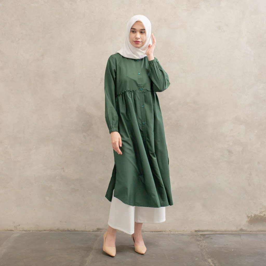 FREE ONGKIR TUNIK SAKILA BY INS COLLECTIONS BAJU ATASAN MUSLIM WANITA CASUAL BAHAN KATUN TOYOBO