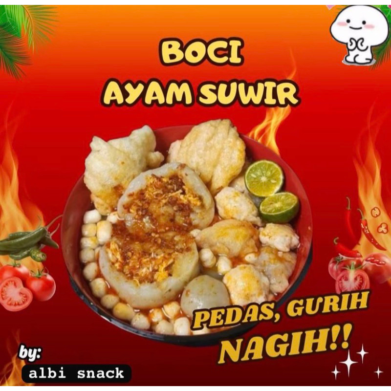 

Albi Snack Boci Ayam Suwir Jumbo Pedas Nagih