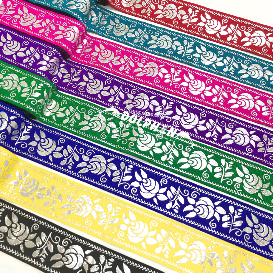 [Meteran-7] Renda Pita Dubai 53639 Lebar 5 cm / Pita Corak Craft Hiasan Baju