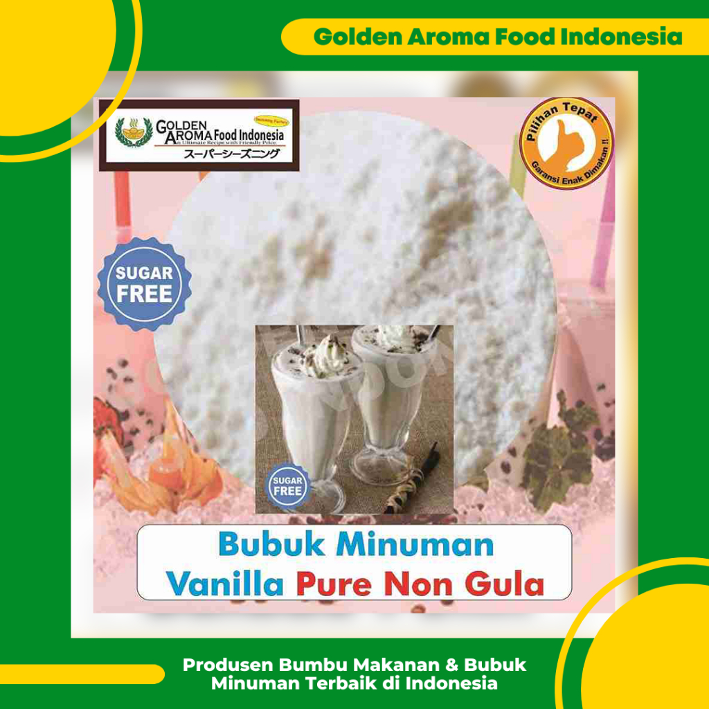 

Bubuk Minuman Vanilla Pure Non Gula 1 Kg Vanila Vanilla Drinking Powder No Sugar Tanpa Gula GAFI