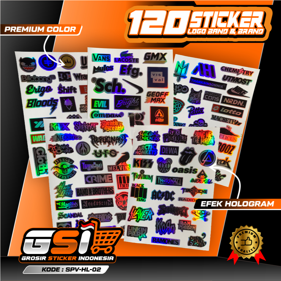 [120 PCS] STIKER PACK BRAND LOKAL BAND MUSIC ROCK METAL SERIES HOLOGRAM - STIKER SPONSOR PACK UNIVER
