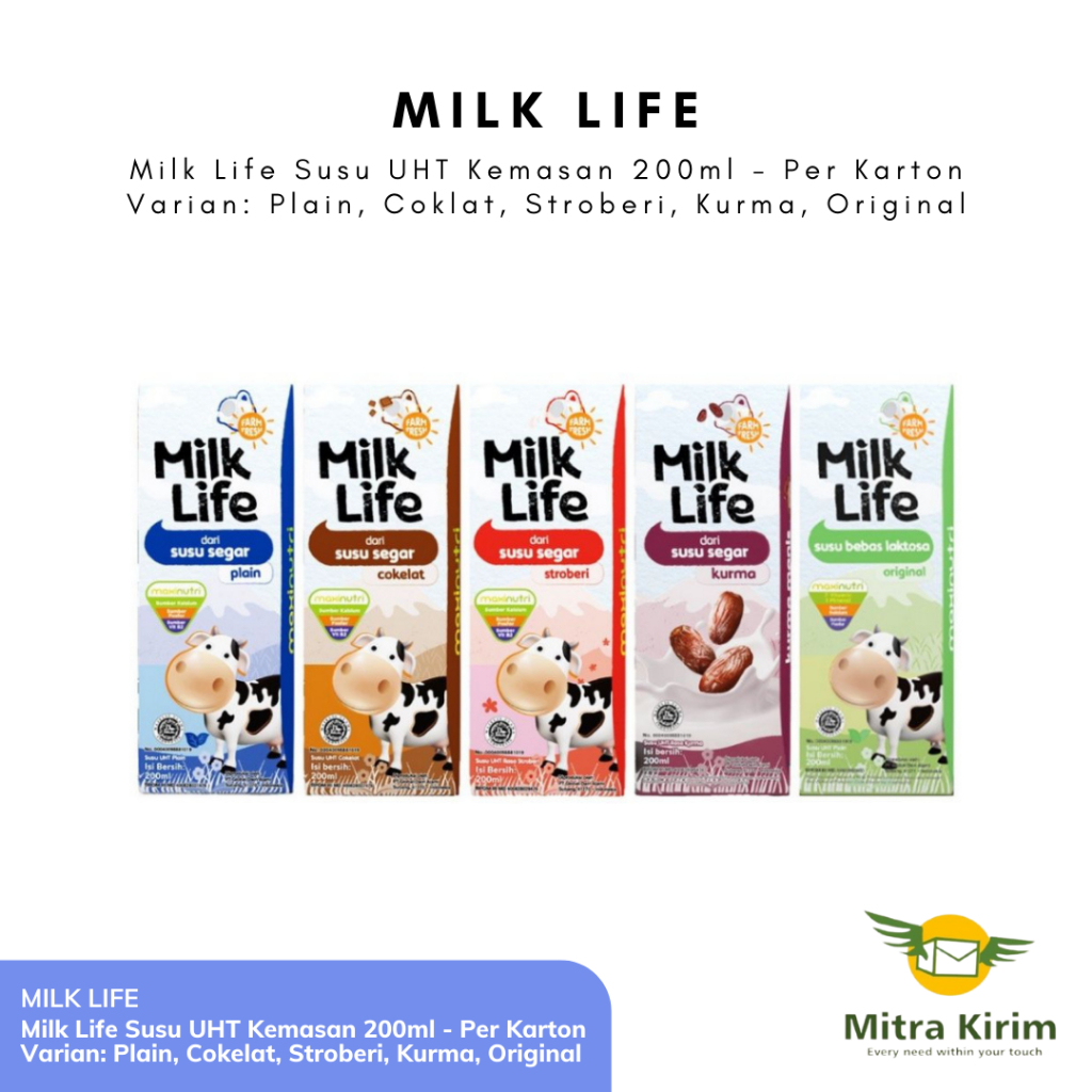 

Milk Life Susu UHT Kemasan 200ml x 24pcs - Per Dus