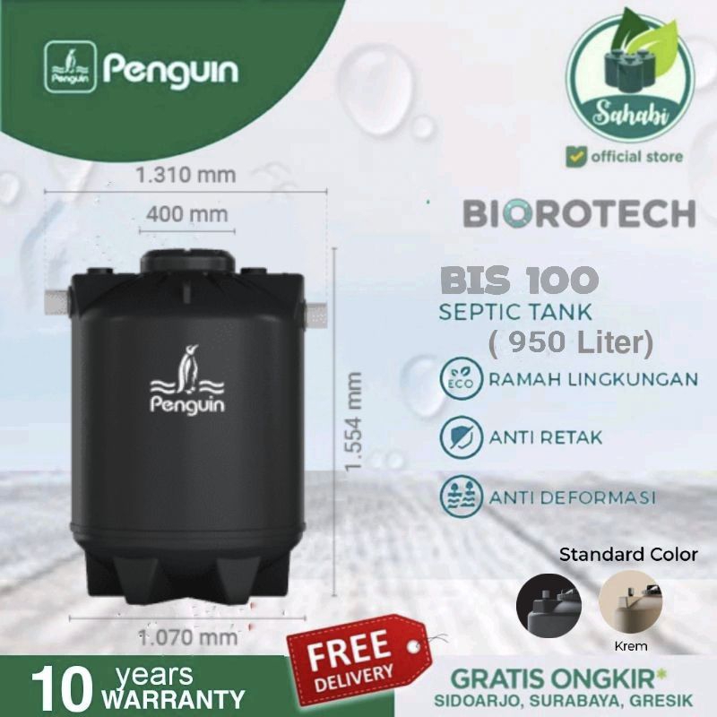 Penguin Septic Tank Biorotech BIS 100 Septic Tank volume 950 Liter Invoice