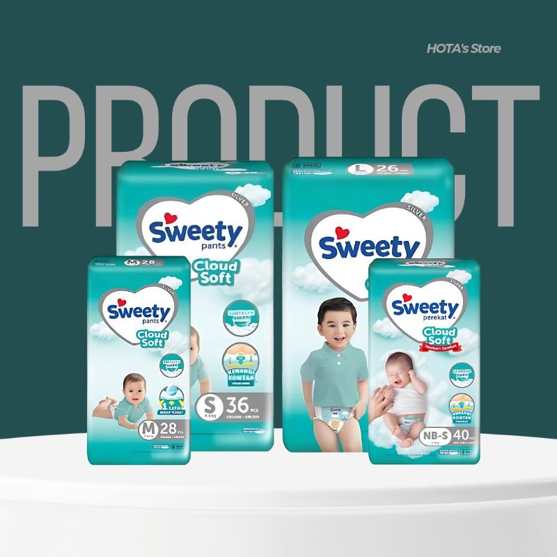 Sweety Silver Pants Nbs40 S36 M28 L26 Popok bayi