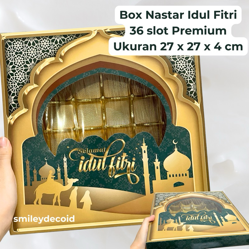 

[10PCS] Box Idul Fitri Nastar / Brownies Mini / Lapis Legit Lebaran Hampers 36 sekat slot ukuran 27 x 27 x 4 cm Eid Mubarak Dus Kardus