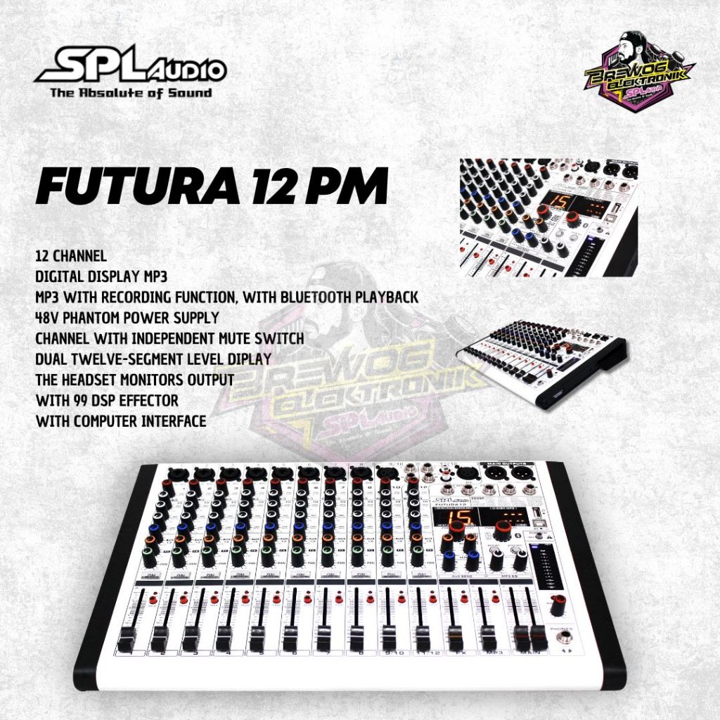 POWER MIXER SPL 12 CHANNEL FUTURA 12PM ORIGINAL BREWOG SPL AUDIO