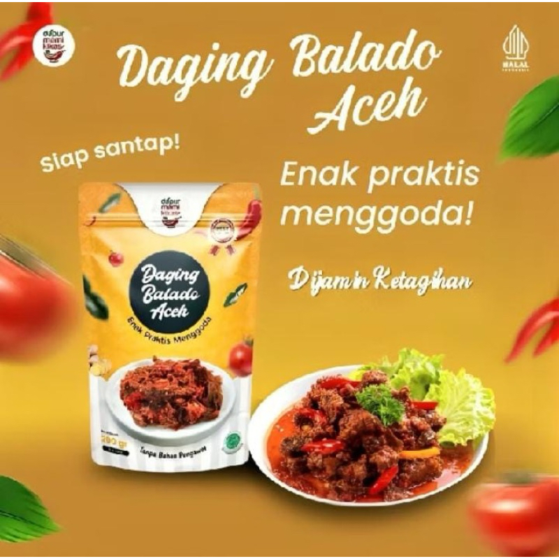 

Daging Sapi Balado Aceh Siap Santap-Dapur Mami Kikas 200g Makanan Instan Khas Aceh