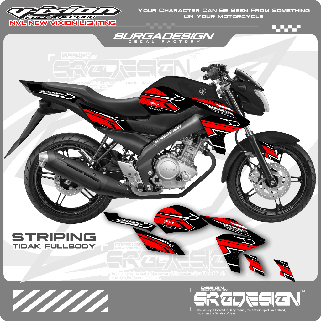 STICKER VIXON NVL NVL, STIKER VIXION NVL, STIKER VIXION NVL HITAM, STICKER VIXION NVL