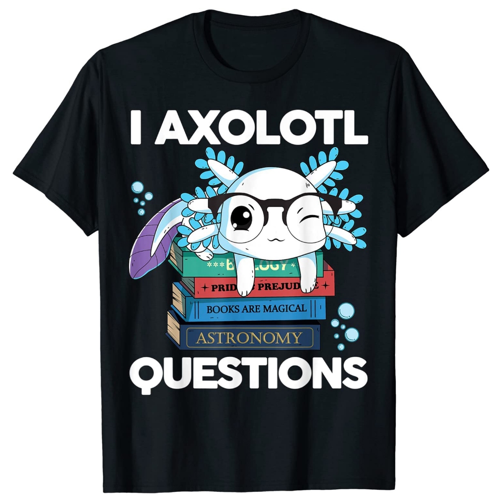 Kaos Lucu Salamander Biru Axolotl I Pertanyaan Axolotl untuk Anak Laki-laki dan Perempuan