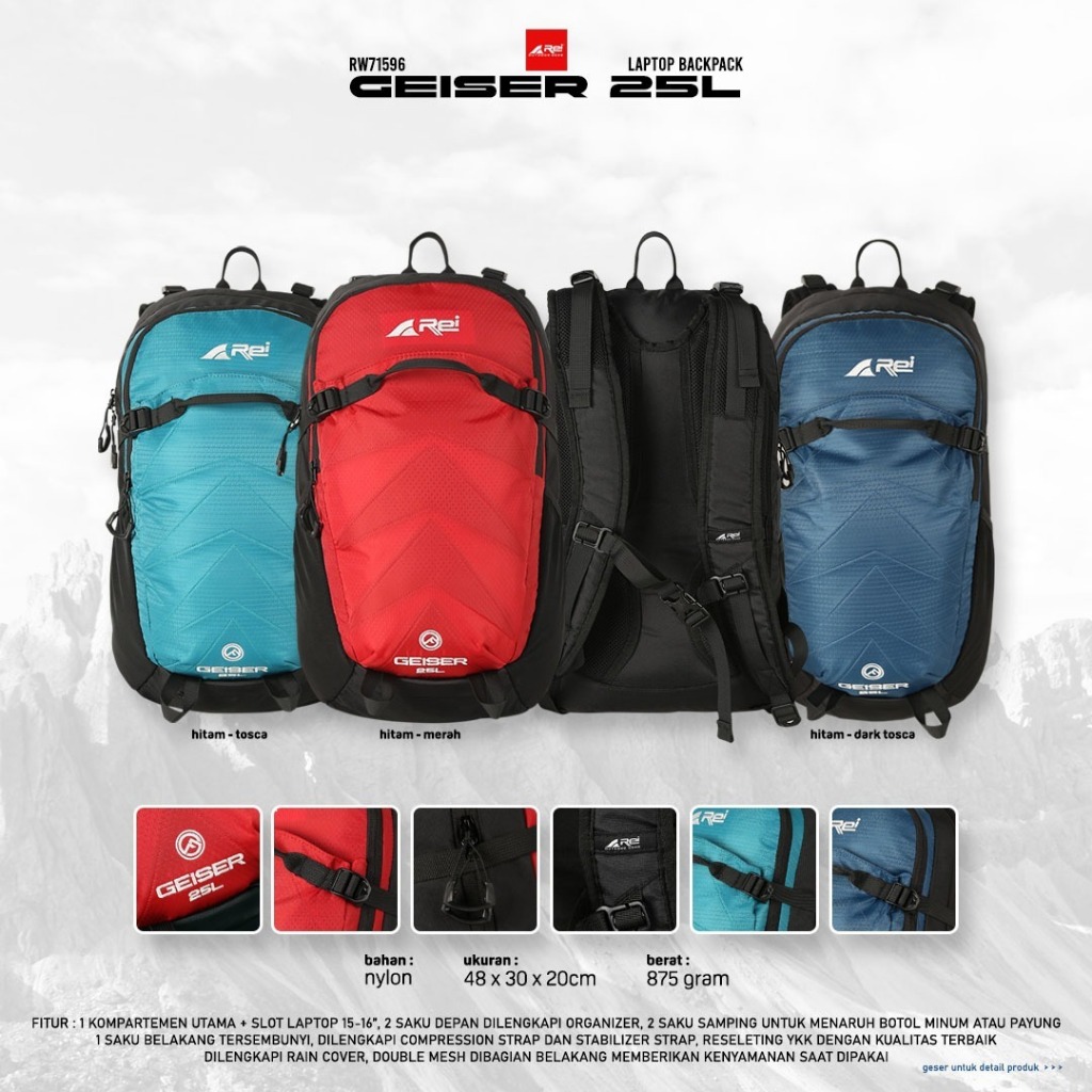 Ransel Geiser 25 Liter Daypack Arei Outdoorgear