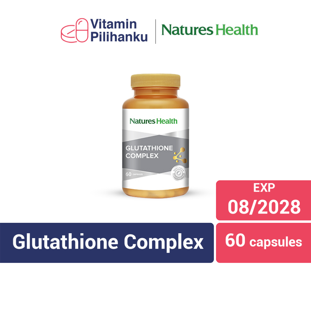Natures Health Glutathione Complex Suplemen Mencerahkan Kulit Kering Jerawat Kerutan 60 kapsul