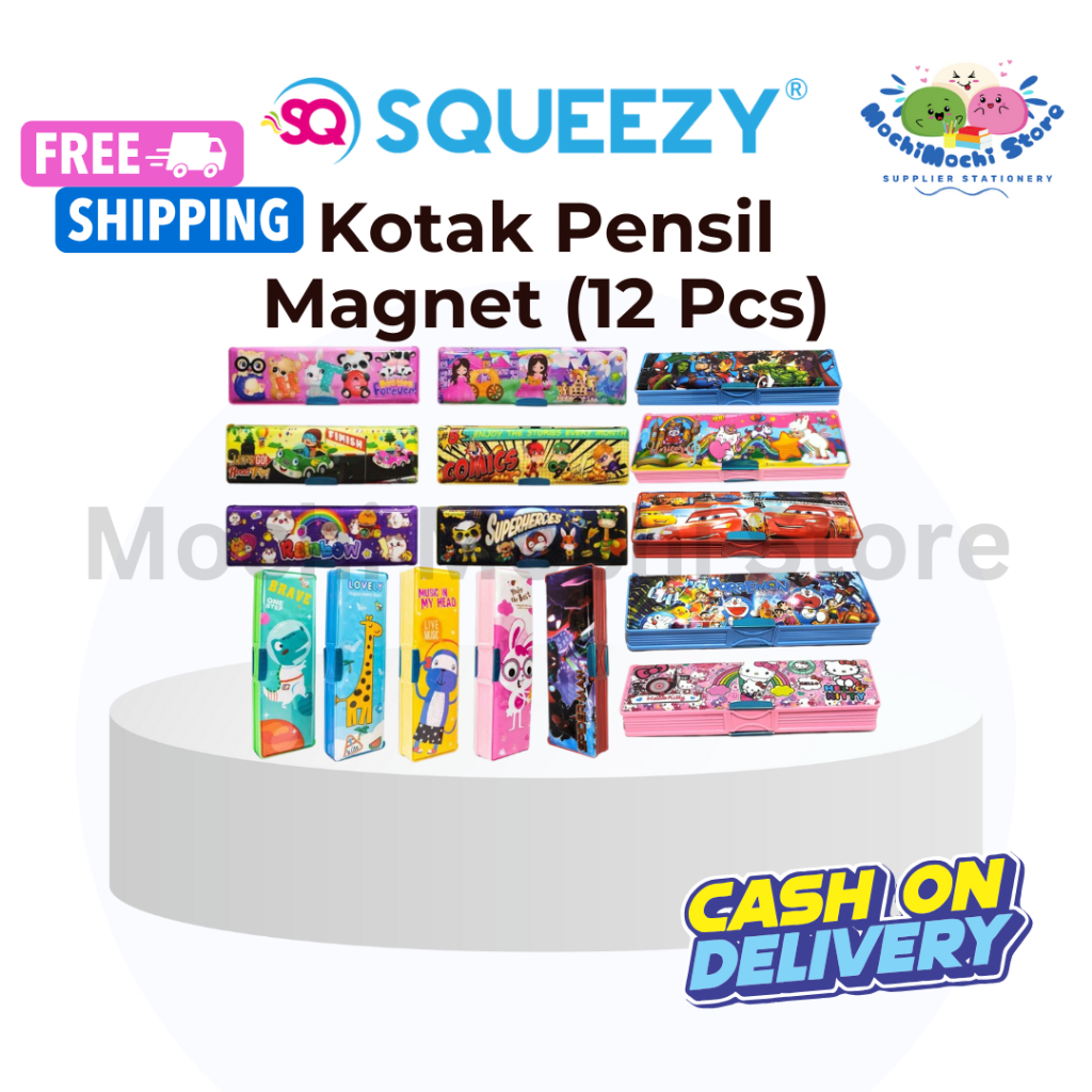 

PER LUSIN/12PCS Kotak Pensil Motif Magnet 2 Sisi | Tempat Pensil Magnet Karakter 2 Sisi | Kotak Pensil Magnet | CC-7807 | CC-7817 | B-1230
