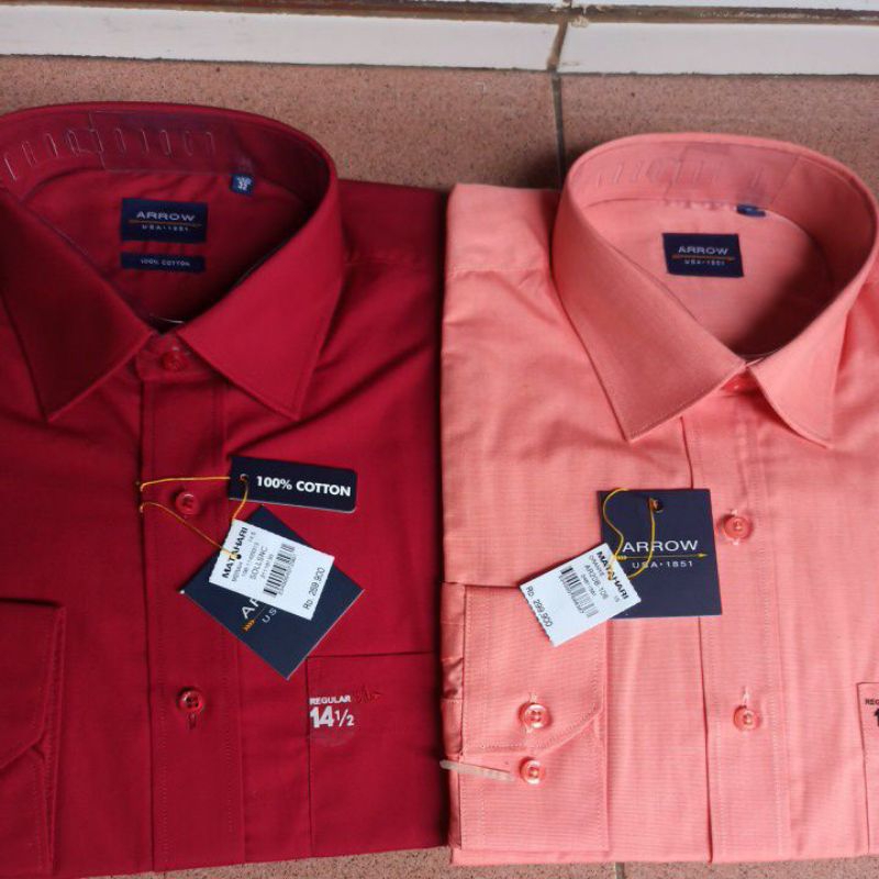 kemeja Arrow Polos Panjang Reguler