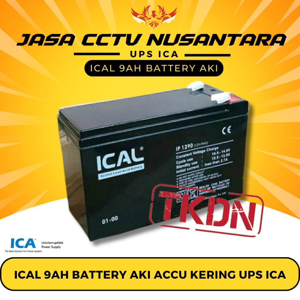 ICAL 9ah Battery aki accu kering UPS ICA