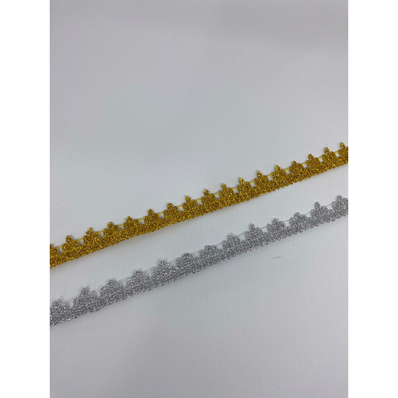 Renda India 103 Pucuk Rebung Polos Kecil Emas / Silver