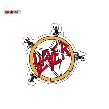 

sticker band Slayer pentagram logo stiker thrash metal