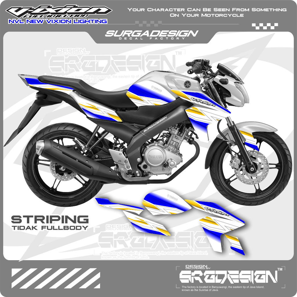 STRIPING VIXION NVL, STIKER VIXION NVL, STICKER VIXION NVL, STIKER VIXION VIXION NVL PUTIH