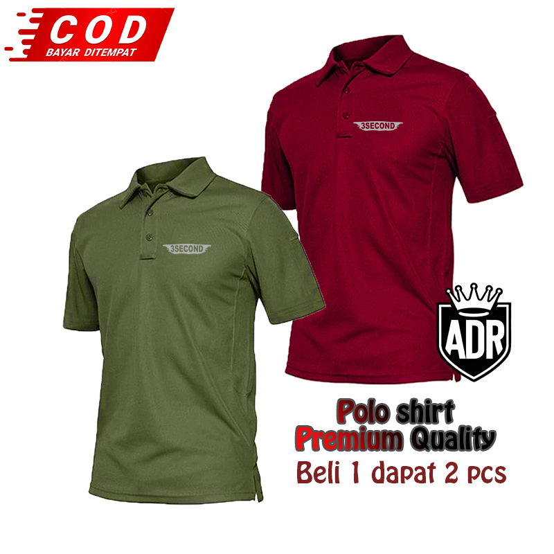 3Second  Shirt Premium Quality ( BELI 1  DAPAT 2 BAJU ) Baju Kaos Krah Polo Pria Wanita Import