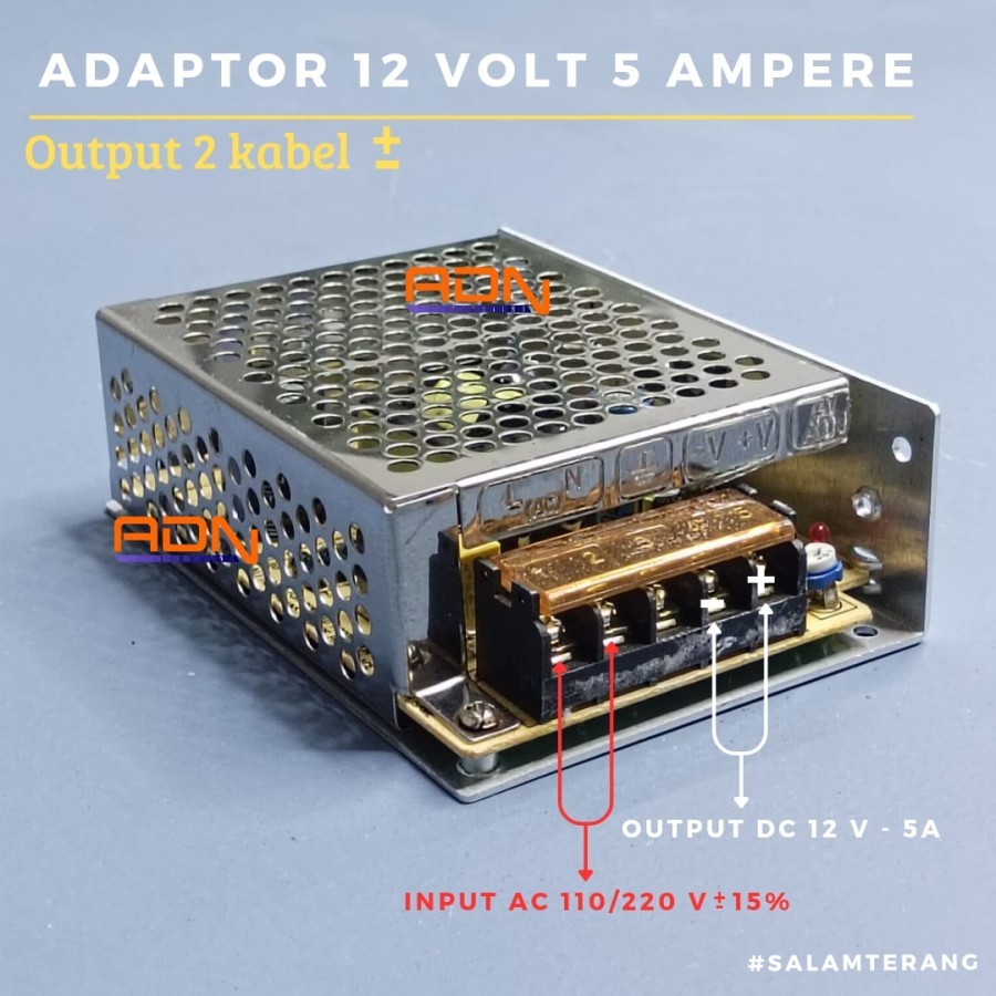 Adaptor Power Supply 12v 5A Adapter Lampu LED Strip
