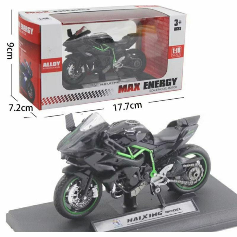 Mainan Diecast Motor Haixing Model Sport Kawasaki Ninja