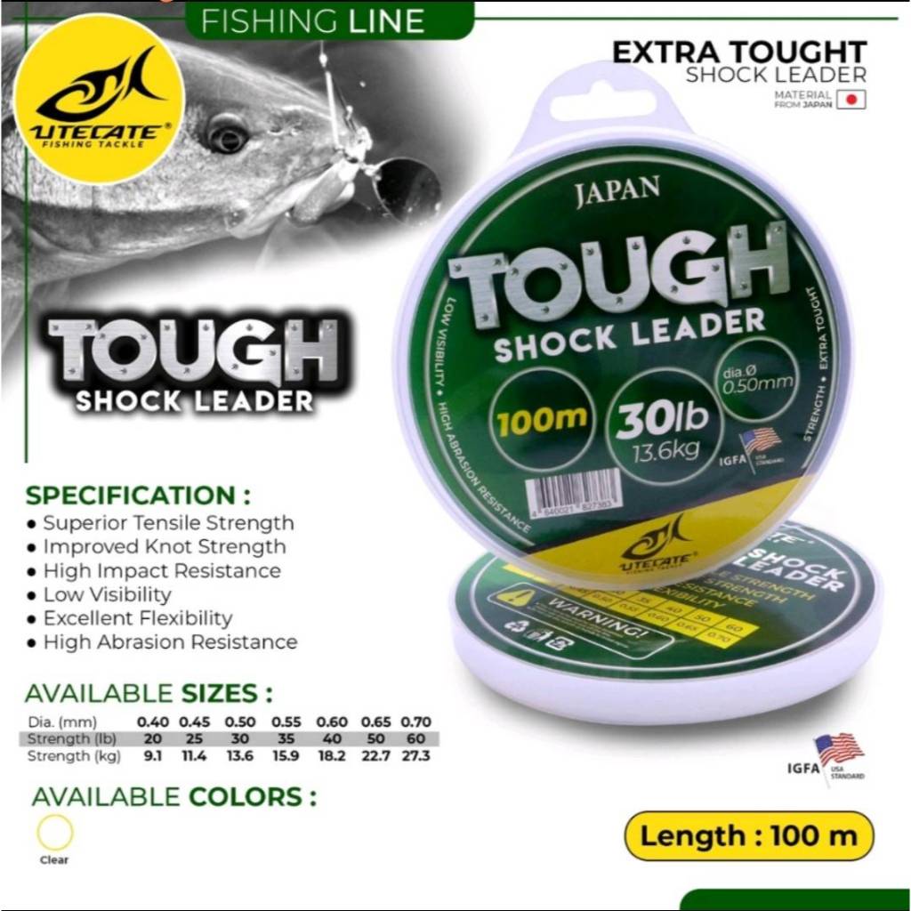 Shock Leader Tough UTECATE FLUOROCARBON Panjang100M MURAH MATERIAL FROM JAPAN