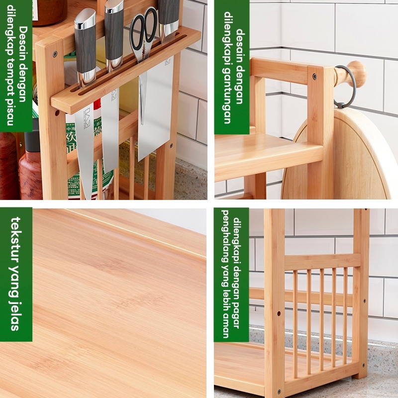 HOT SALE Botol Bumbu Rak/Rak Dapur/Rak Bumbu Dapur/Rak Serbaguna/Bumbu Dapur Bambu Serbaguna Rak/Rak