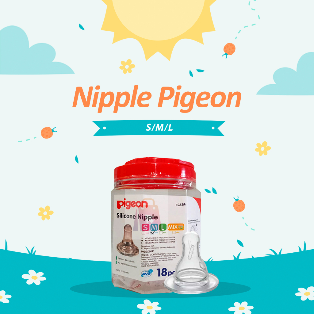 PIGEON Silicone Nipple S/M/L Nipple Dot Bayi Pigeon ekonomis