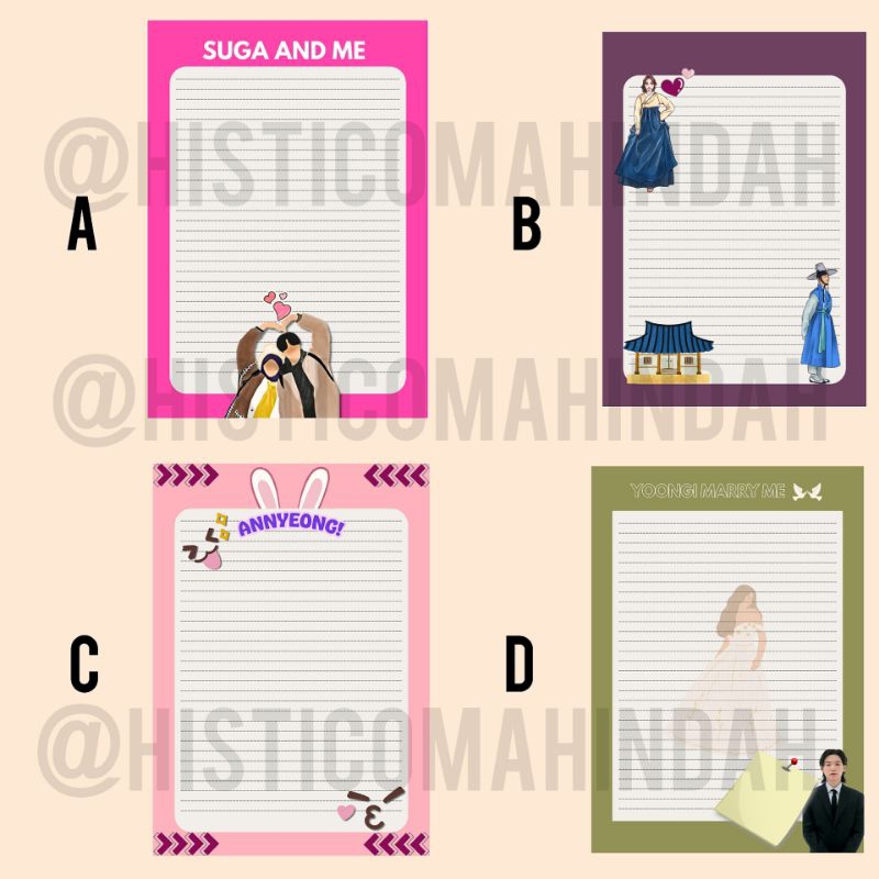 

Cetak Campur Binder Suga Bts 12 Lembar