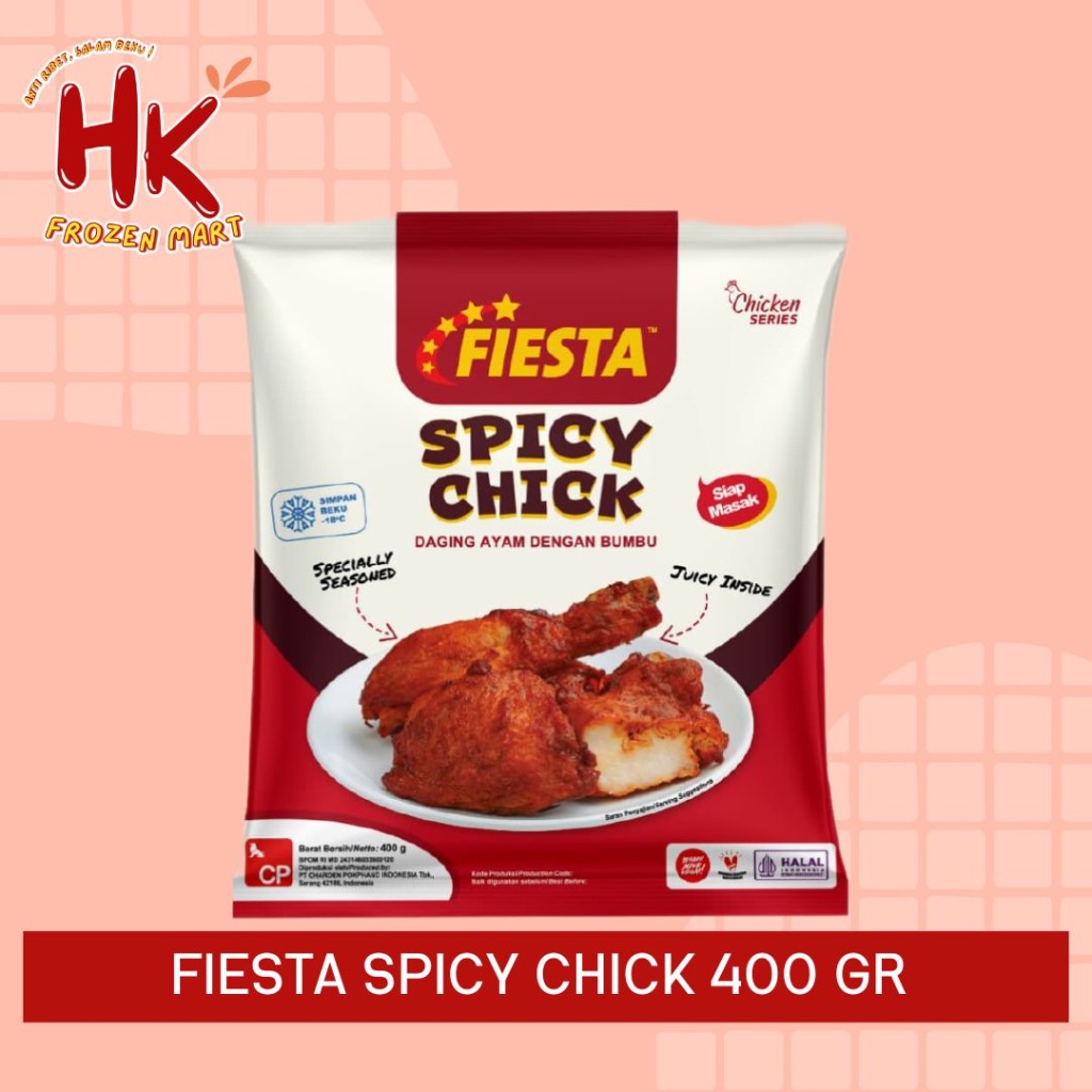 

Fiesta Spicy Chick 400gr KEMASAN BARU | daging ayam berbumbu siap masak wings chicken HK Frozen Mart