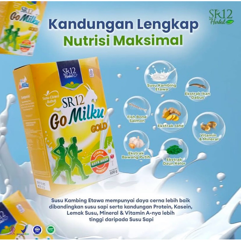 

GOMILKU GOLD SR12 600 gr | Susu Kambing Etawa Premium Bebas Gula