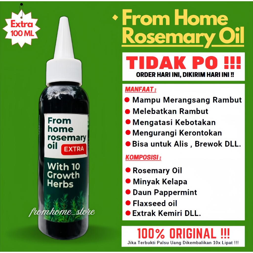 Ready From Home Rosemary Oil Untuk Perawatan Rambut dan Menjaga Kesehatan Kulit Kepala Mencegah Ramb