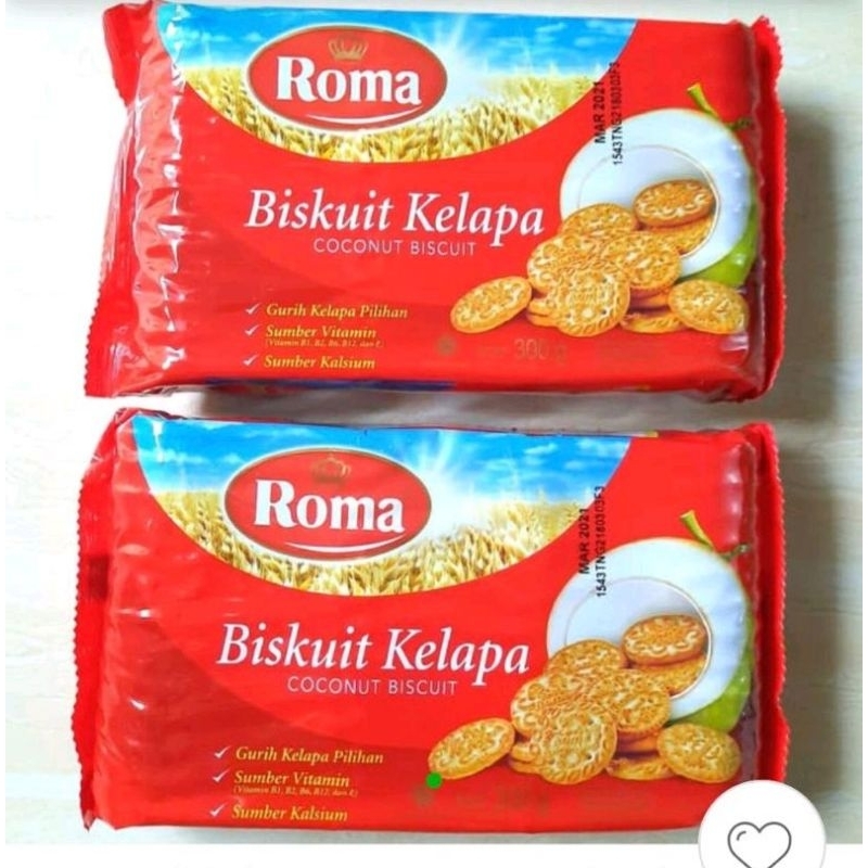 

biskuit Roma kelapa,cream,sandwich 300 gr