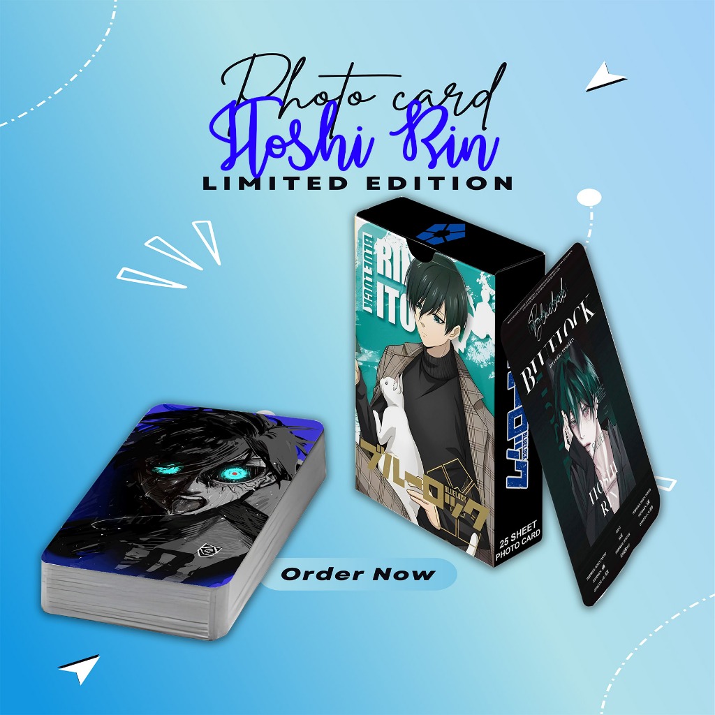 PHOTOCARD SET ITOSHI RIN ANIME BLUE LOCK PREMIUM FREE BOX