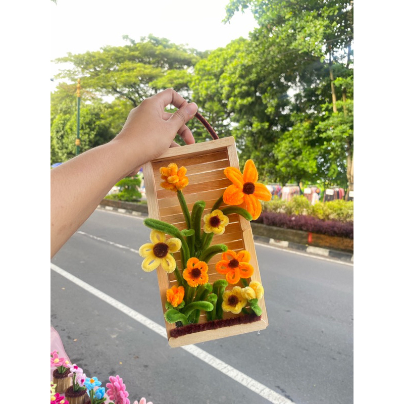 Bingkai Bunga 3D Kawat Bulu