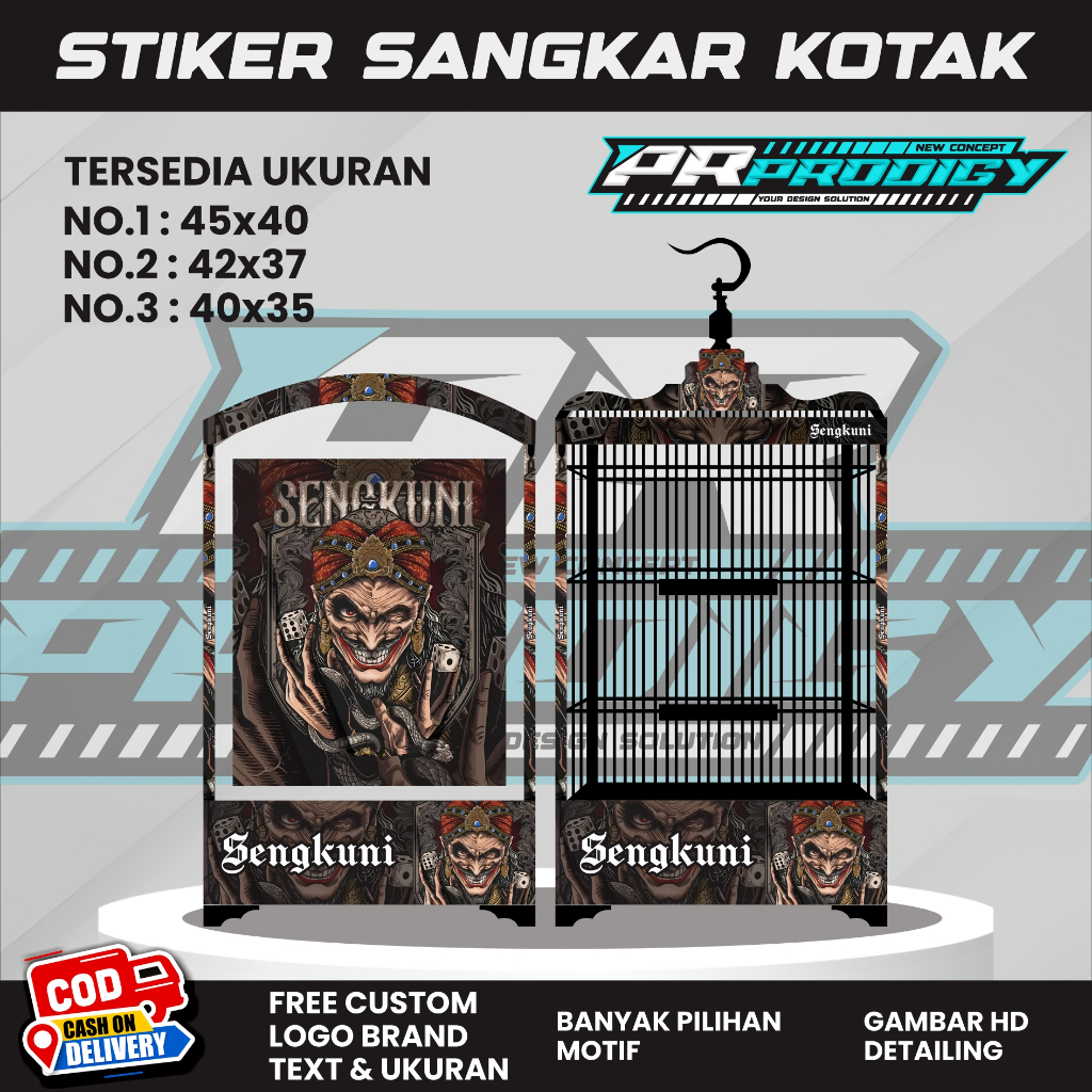 Stiker Decal Sangkar Burung / Sangkar Koper / Sangkar Kosan SENGKUNI ART
