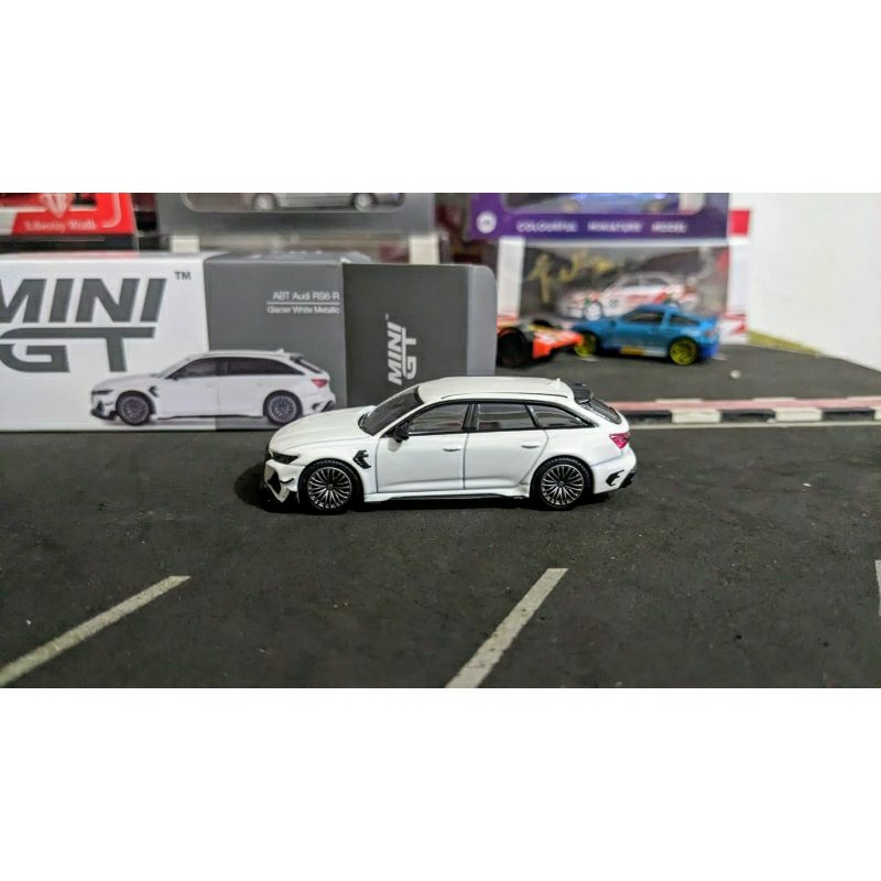 Diecast Mini GT ABT Audi RS6  R Glacier White Metallic no 701