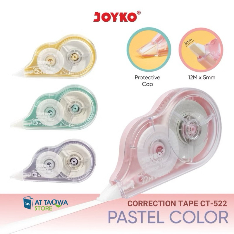 

Correction Tape JOYKO CT-522 PTL Pastel Color Pita Koreksi Tipe X