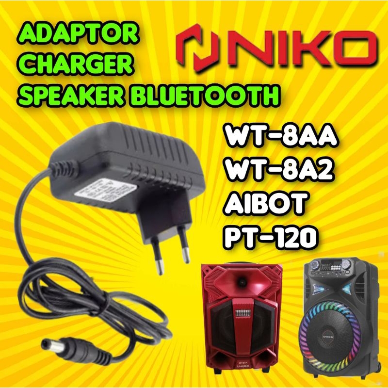 Adaptor charger speaker bluetooth trolly NIKO WT-8AA, WT-8A2, AIBOT PT-120 9V 2A