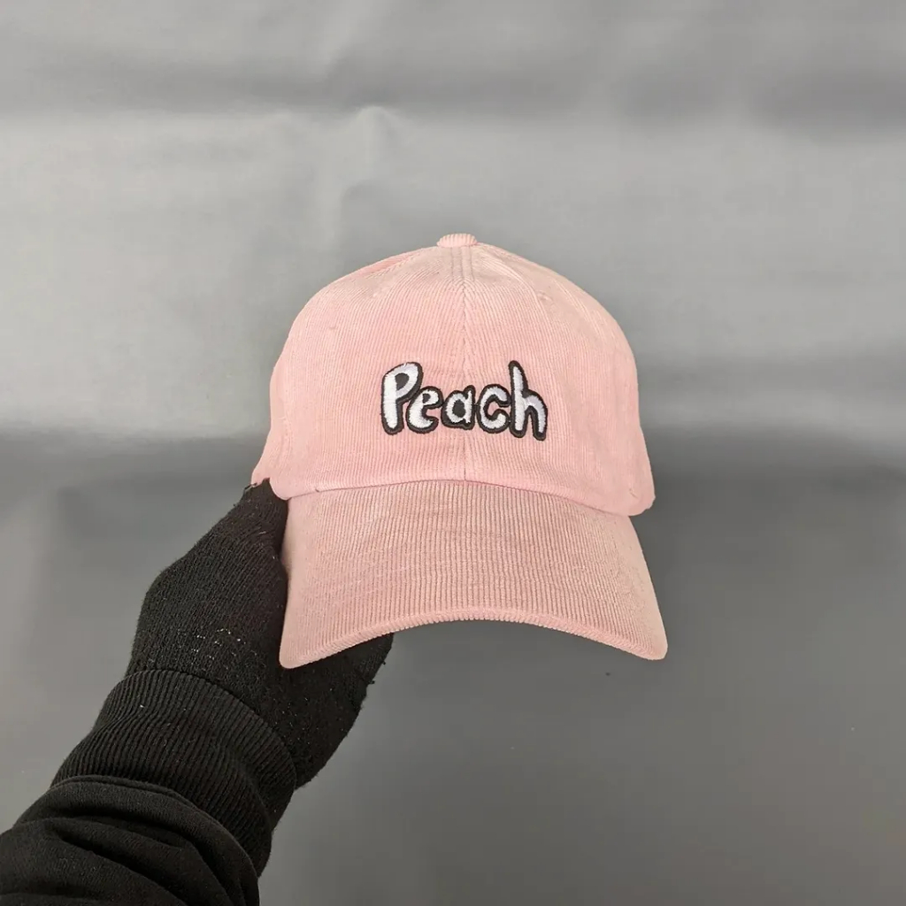 Topi Simple Cap Unisex Pria Wanita Peach Corduroy